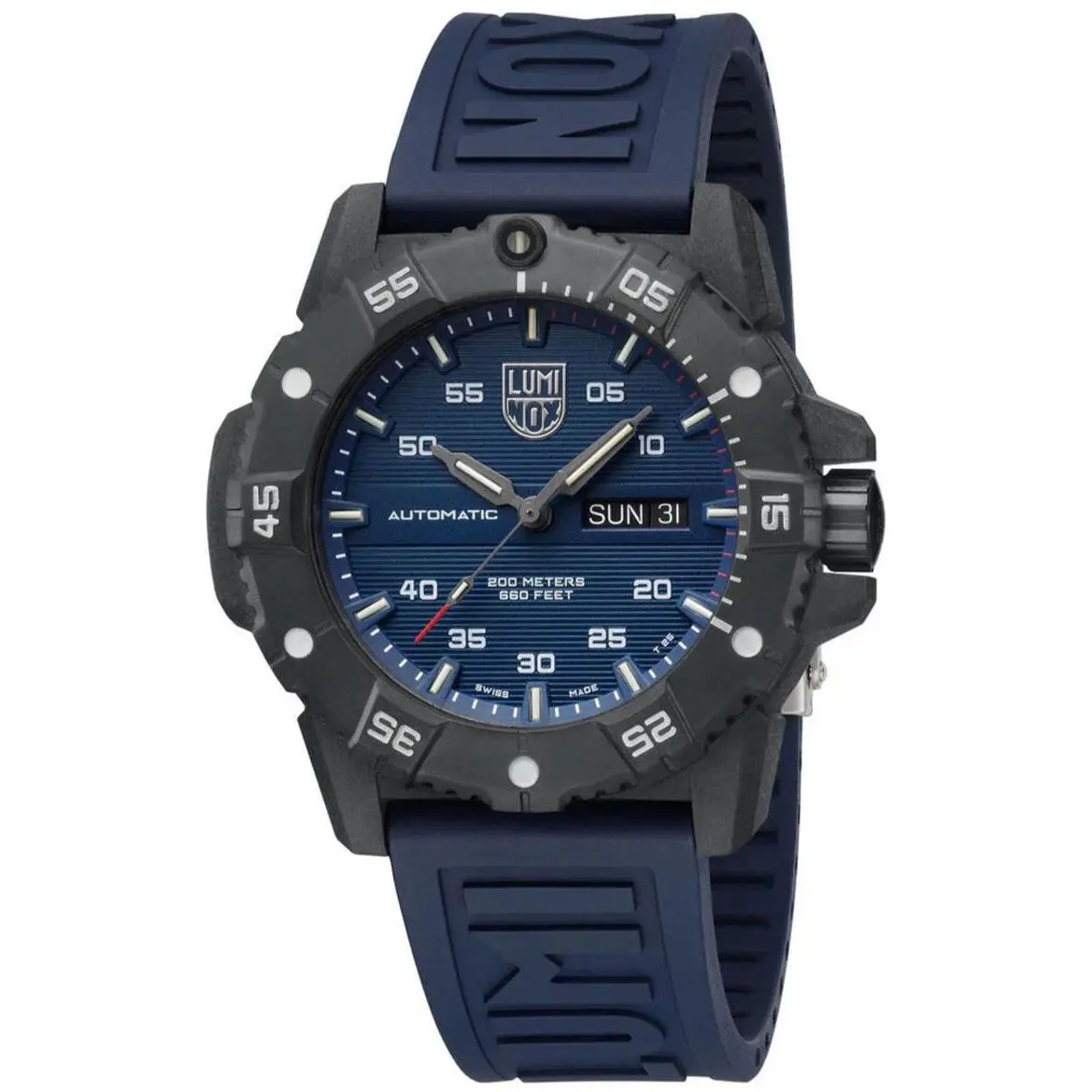 Luminox Master Carbon Seal Auto 45mm Blue Rubber Men`s Watch XS.3863