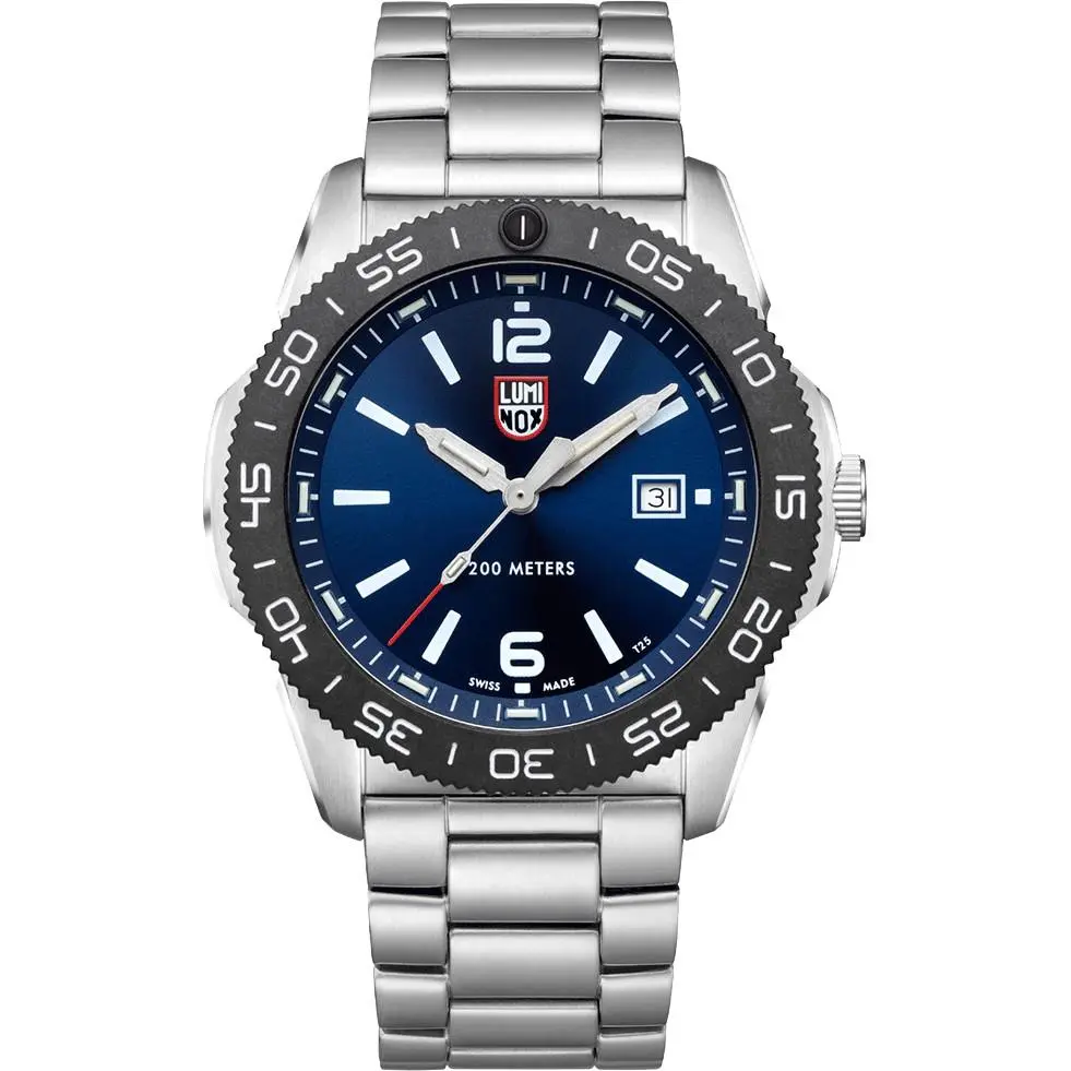 Luminox Pacific Diver Stainless Steel Bracelet 44mm Blue Dial XS.3123 - Dial: Blue, Band: Silver, Bezel: Black