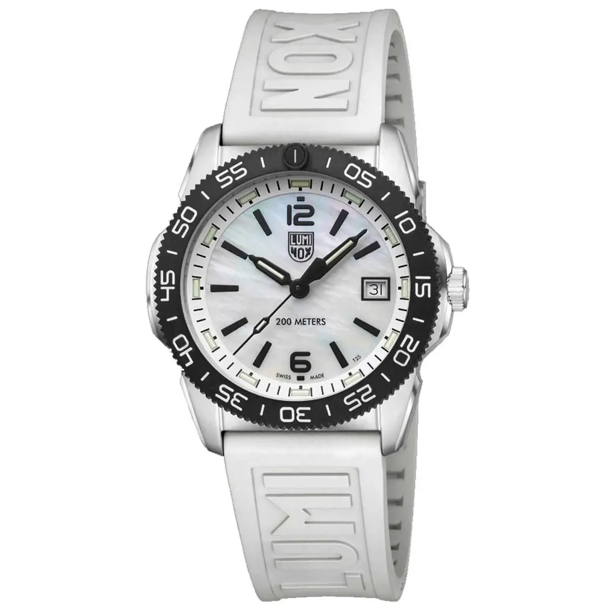 Men`s Watch Pacific Diver Ripple Quartz White Rubber Strap 3128.M.SET by Luminox