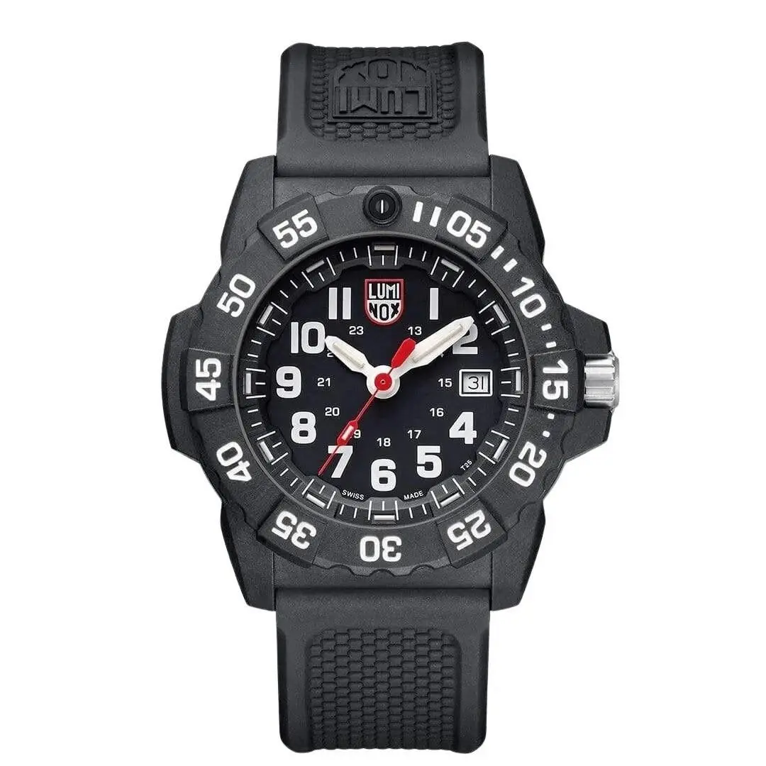 XS.3501.F Mens Navy Seal 45mm Black Band Quartz Watch with Date by Luminox