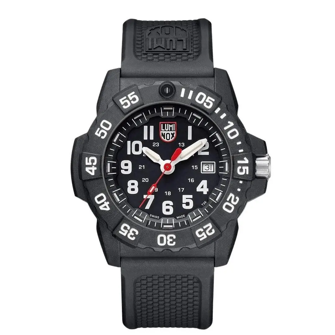 Luminox Navy Seal 45mm Black Men`s Quartz Watch - XS.3501.F - Dial: Black, Band: Black, Bezel: Black