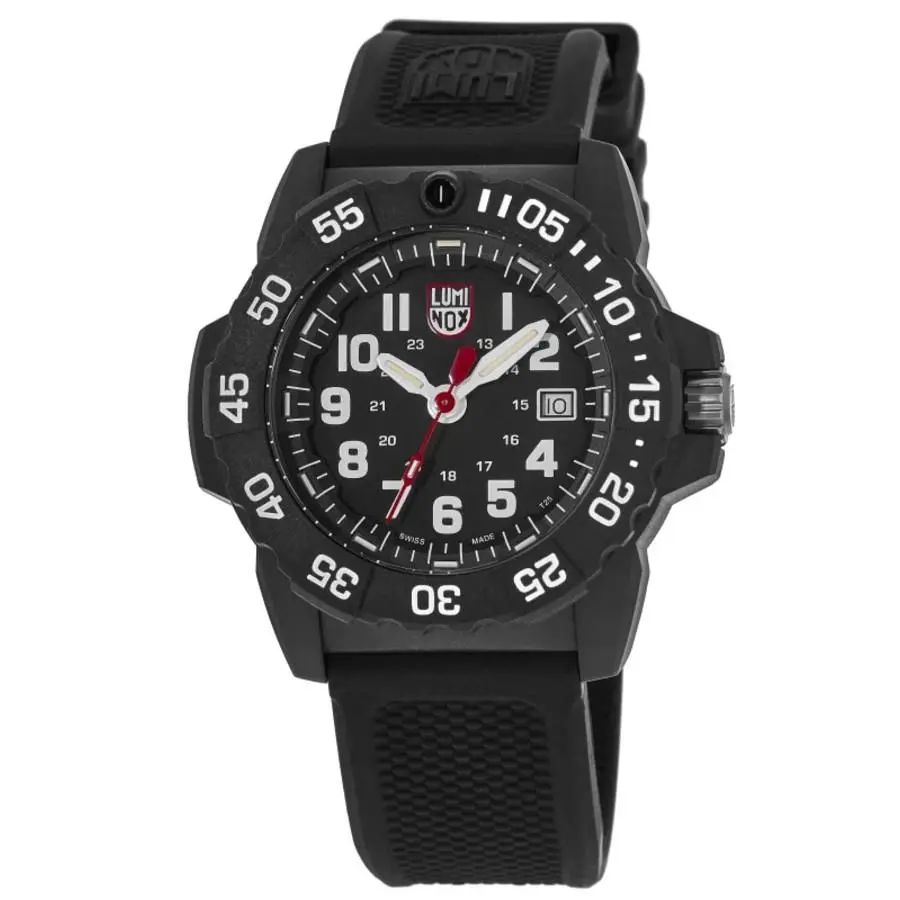Luminox Navy Seal Black Dial Rubber Strap Men`s Watch XS.3501.F - Black, Dial: Black, Band: Black