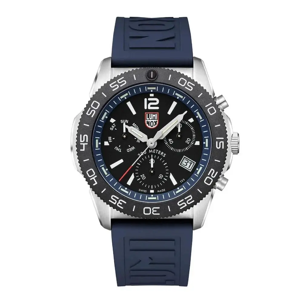 Pacific Diver Chronograph XS.3143 Black Dial Navy Rubber Strap 44mm 200M by Luminox