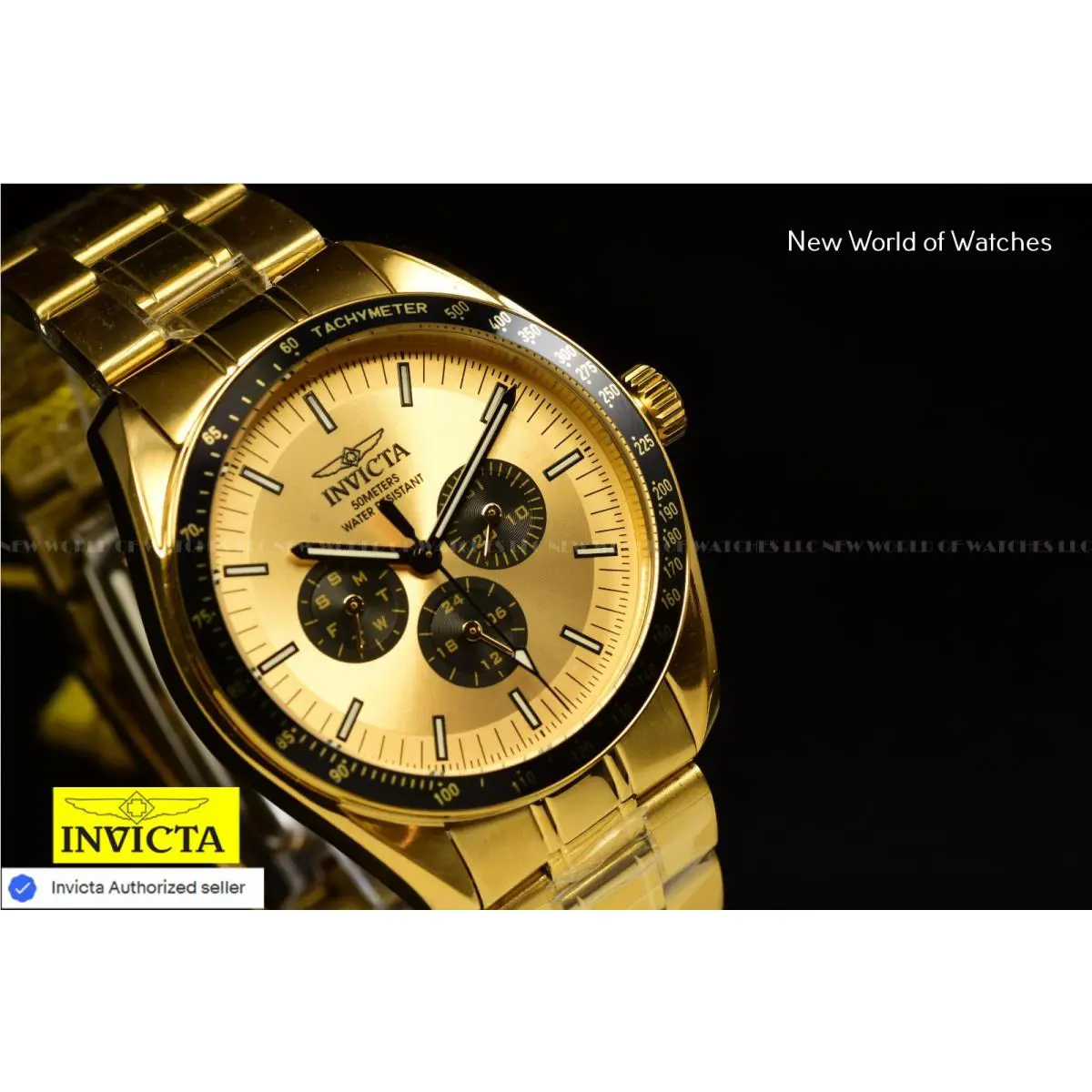 Luminox Invicta Men`s Specialty Pilot 44mm Chronograph Quartz SS Gold-tone Watch