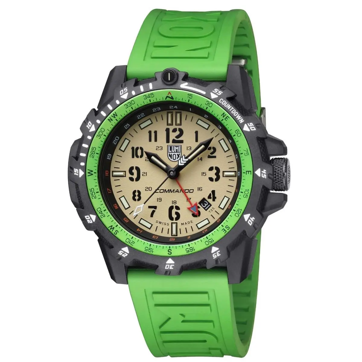 Luminox Men`s 46mm Commando Raider Gmt Beige Dial Sapphire Crystal Watch XL.3337