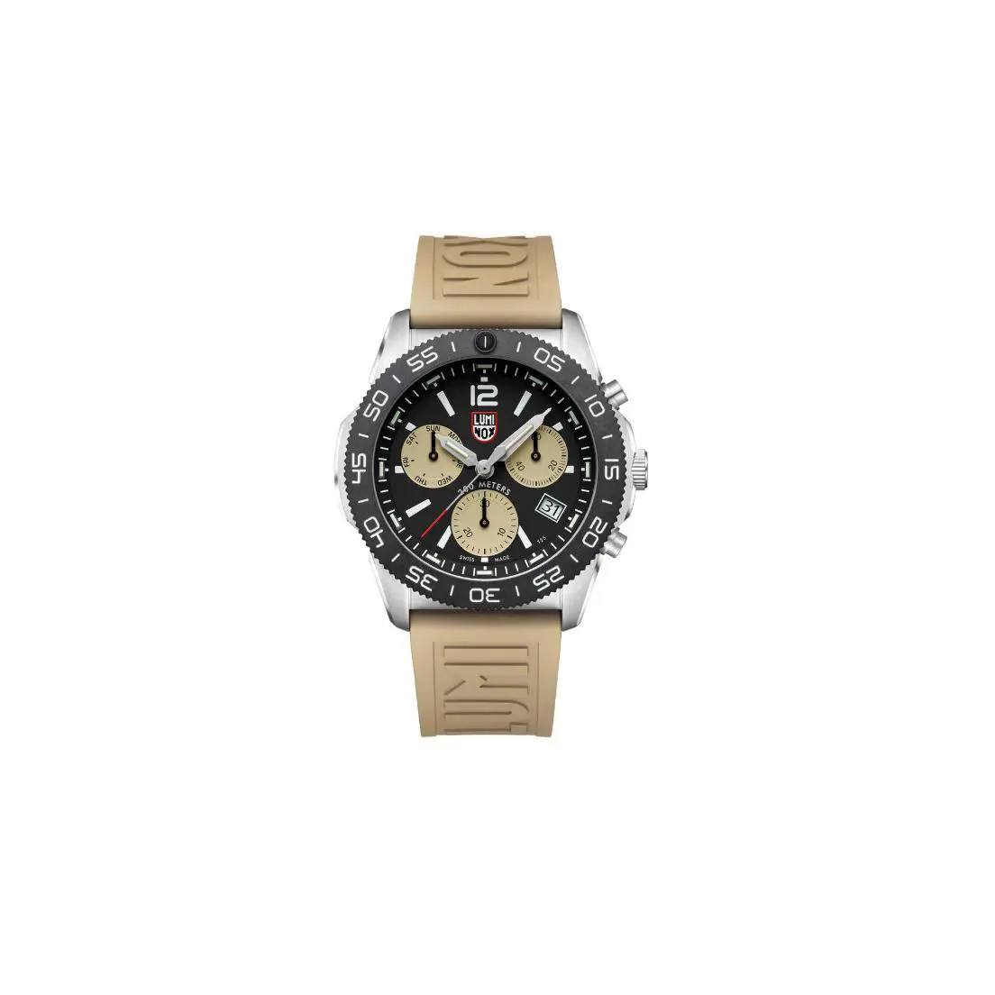 XS.3150 Pacific Diver Chronograph Beige Strap Men`s Watch by Luminox