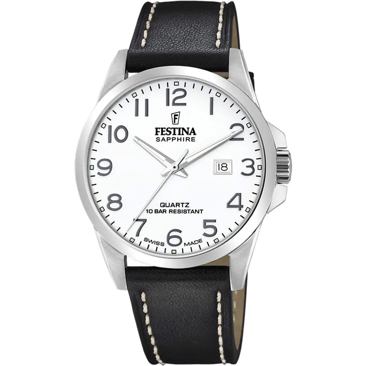 Swiss Classic Stainless Steel 41mm Quartz Wristwatch F20025-1 by Festina