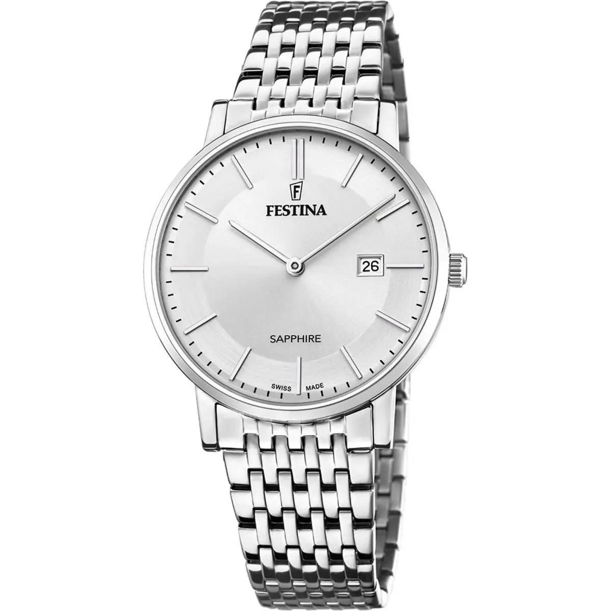 Classic Silver / Stainless Steel Silver Dial Wristwatch F20018-1 by Festina