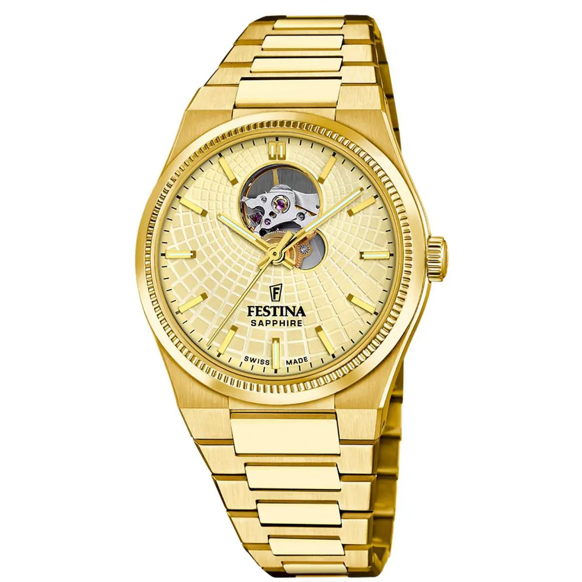 Rive Open Heart Beige / Stainless Steel Beige Dial Wristwatch F20062-2 by Festina