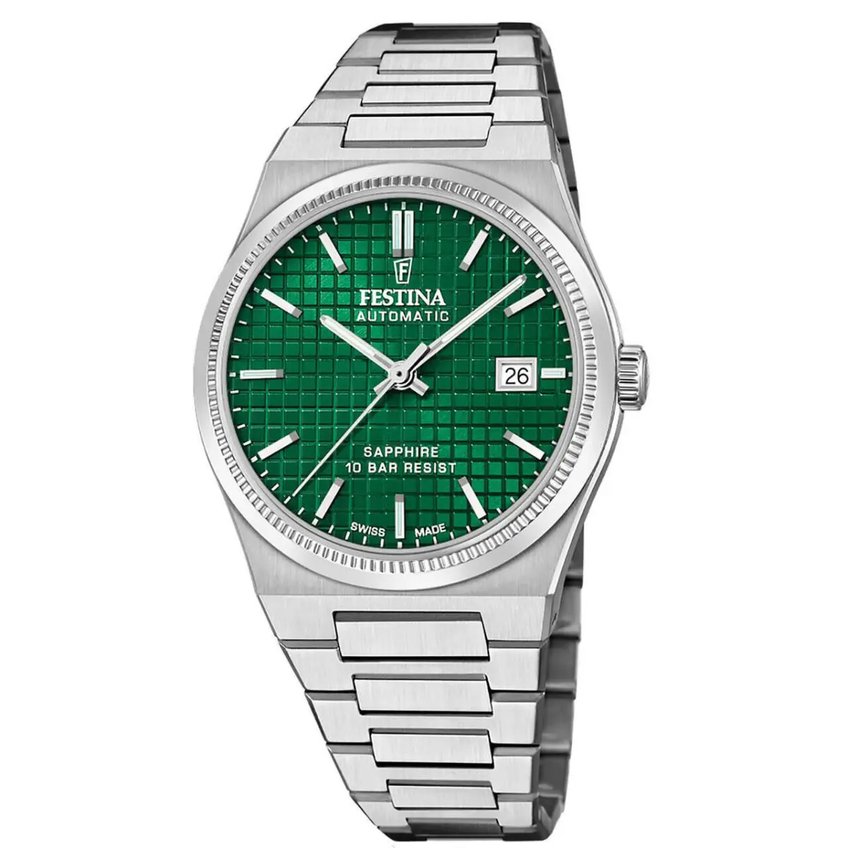 Swiss Made Auto 40MM Green Dial Men`s Watch F20028-3 by Festina