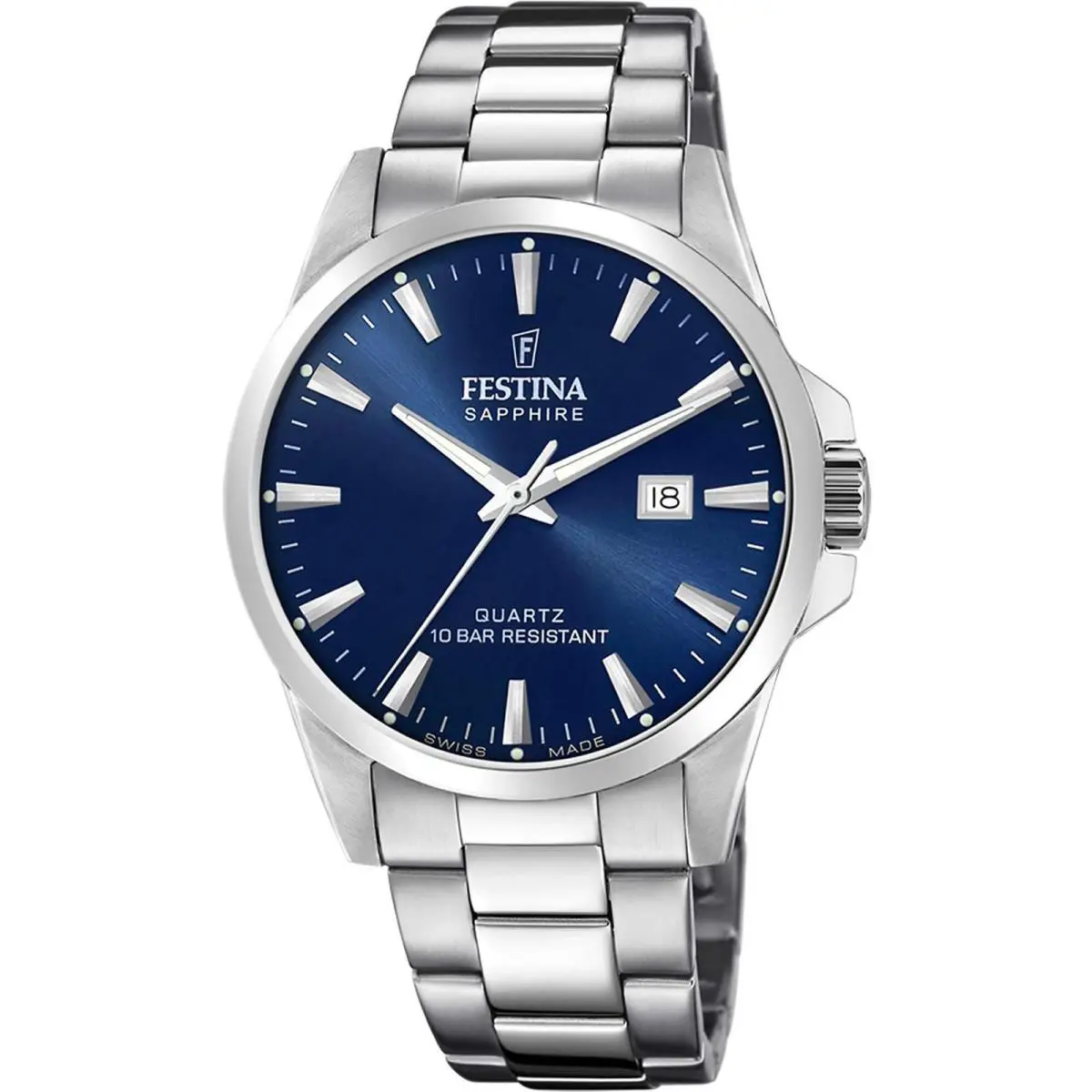 Classic Blue / Stainless Steel Blue Dial Wristwatch F20024-3 by Festina