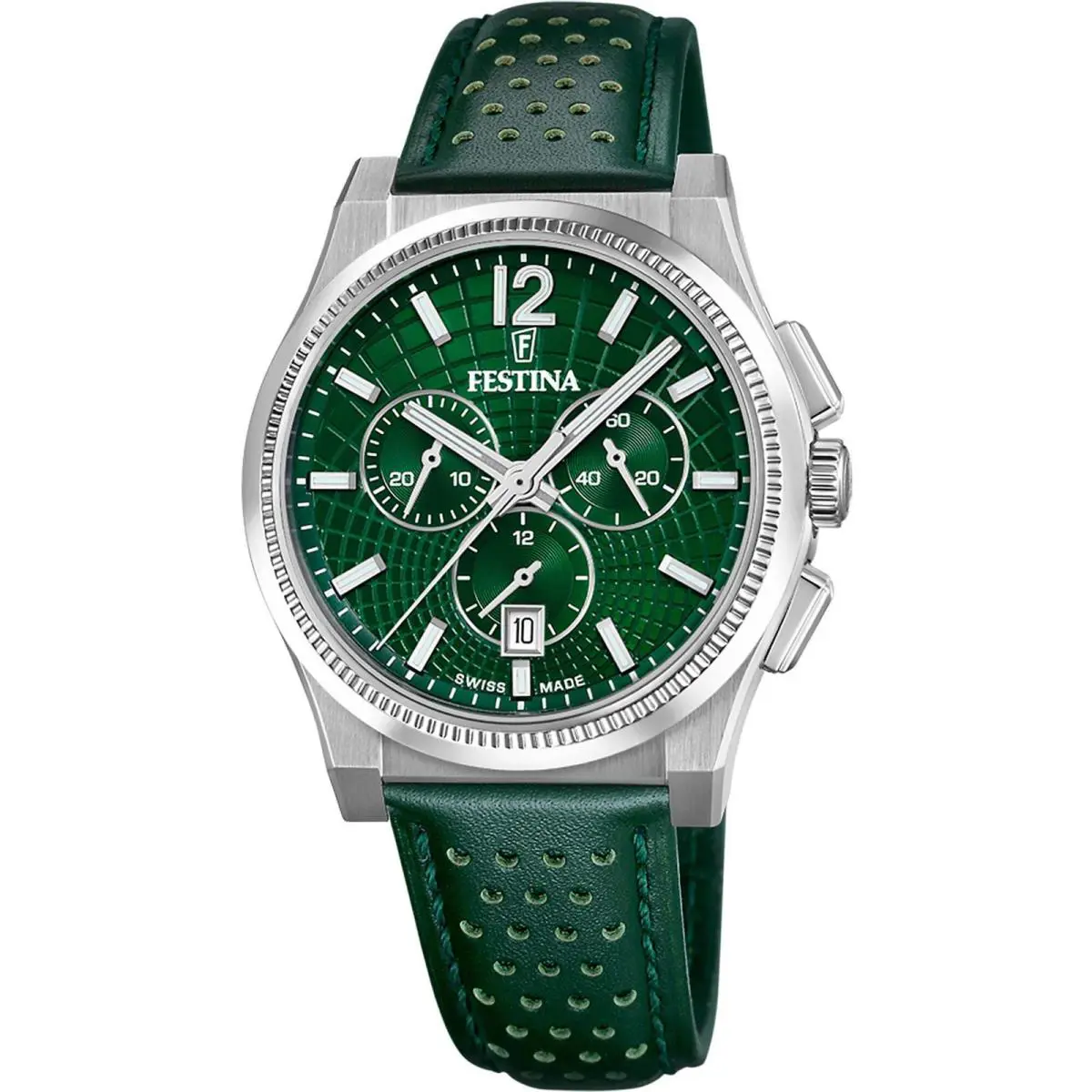 Rive Green / Leather Green Dial Wristwatch F20060-3 by Festina