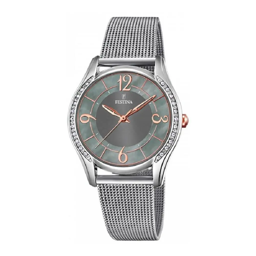Silver Stainless Steel Case and Milanese Strap Women`s Watch. F20420-2 by Festina