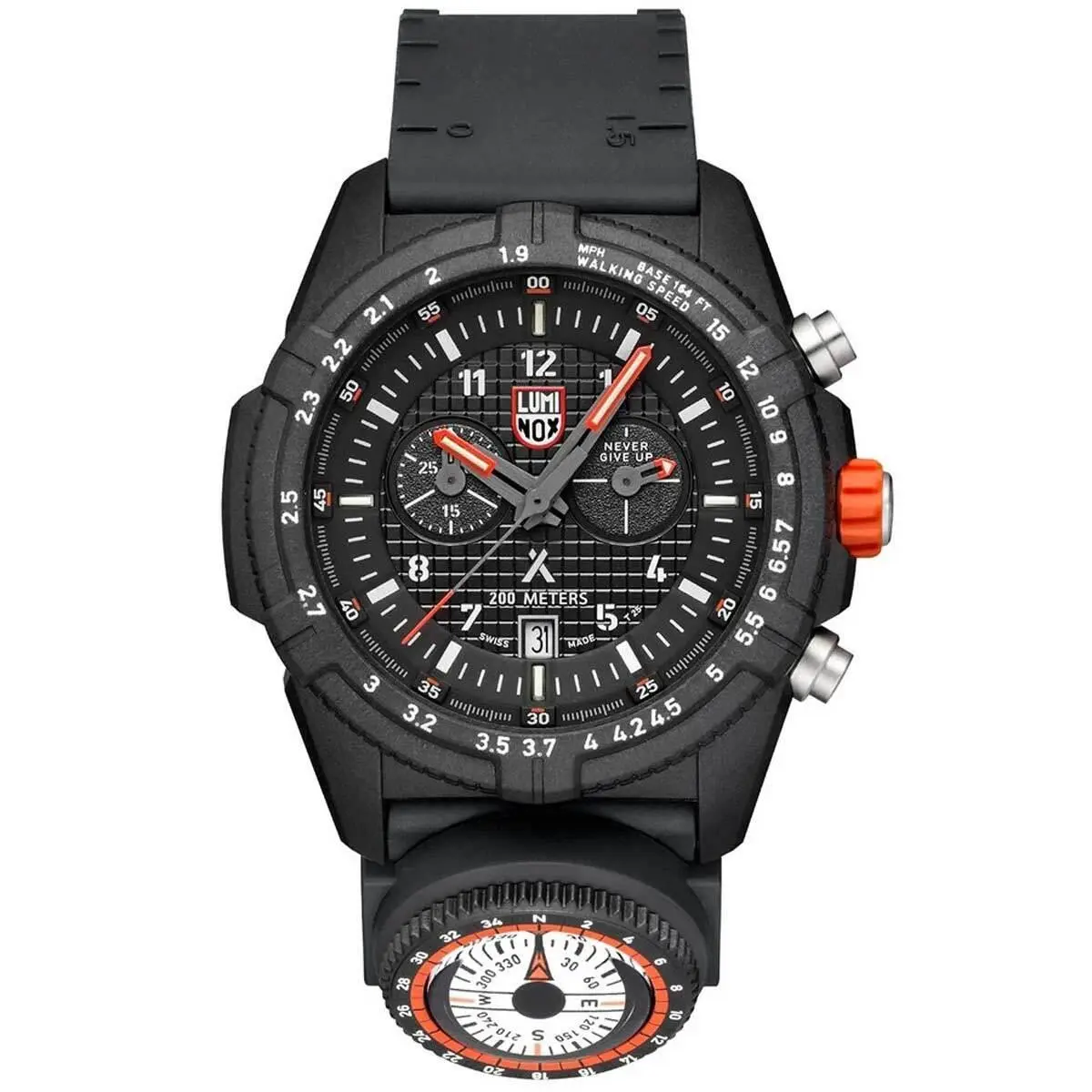 Luminox Bear Grylls Men`s Watch Quartz Chronograph Black Dial Strap 3782.MI - Dial: Black, Band: Black, Bezel: Black