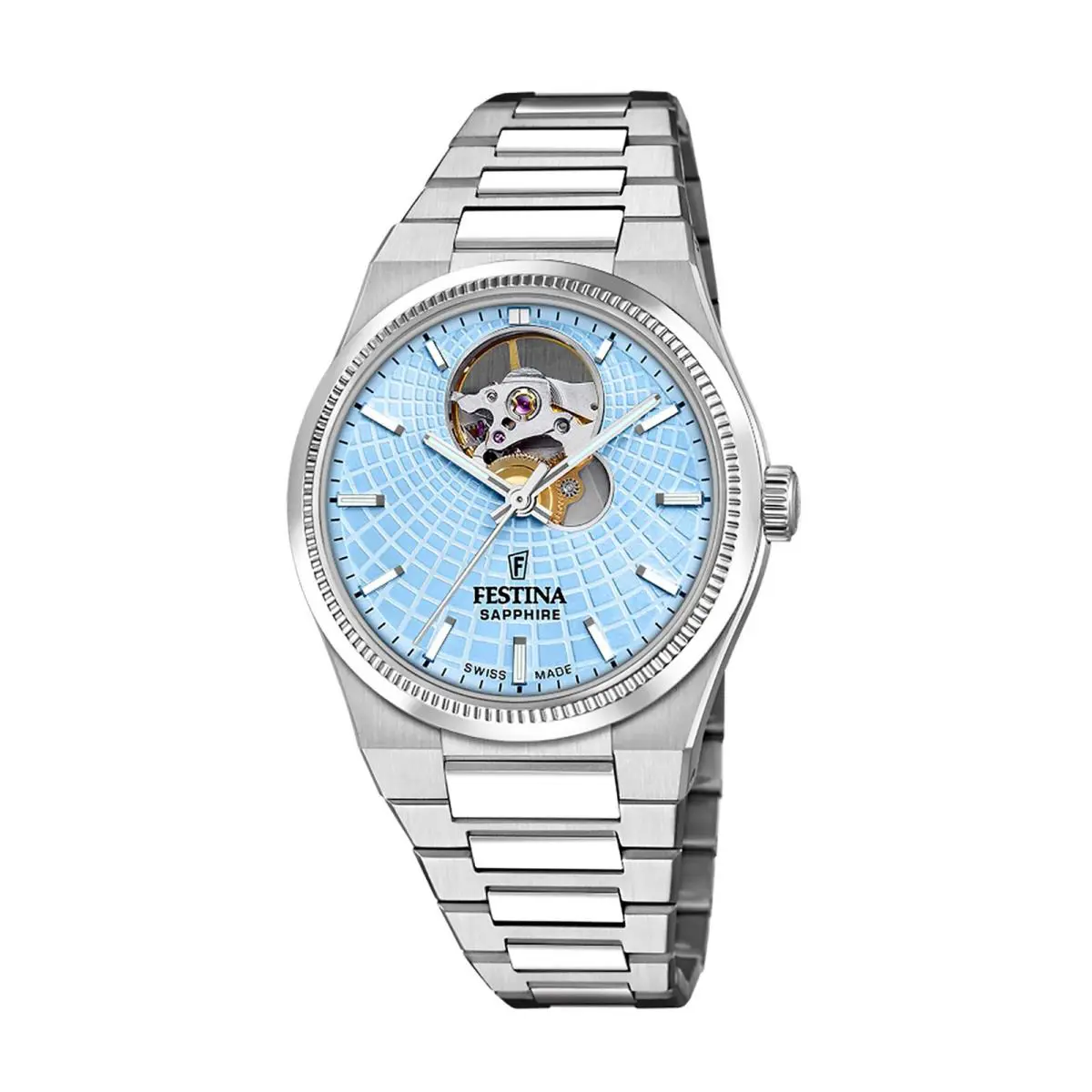 Riv Open Heart Blue / Stainless Steel Blue Dial Wristwatch F20054-4 by Festina
