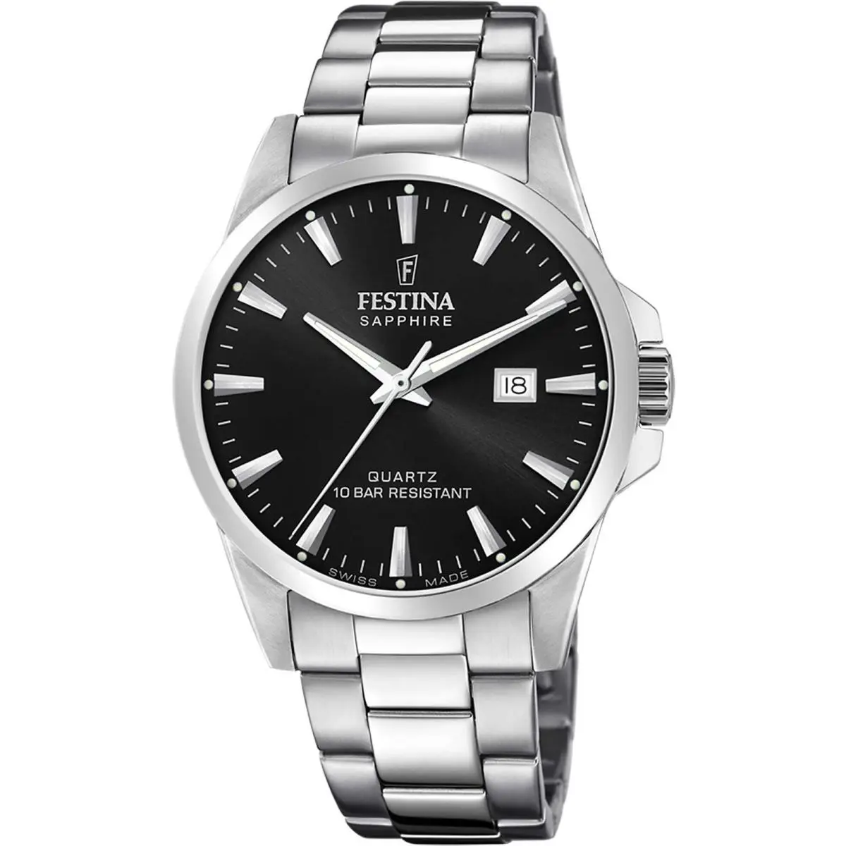 Classic Silver / Stainless Steel Silver Dial Wristwatch F20024-4 by Festina