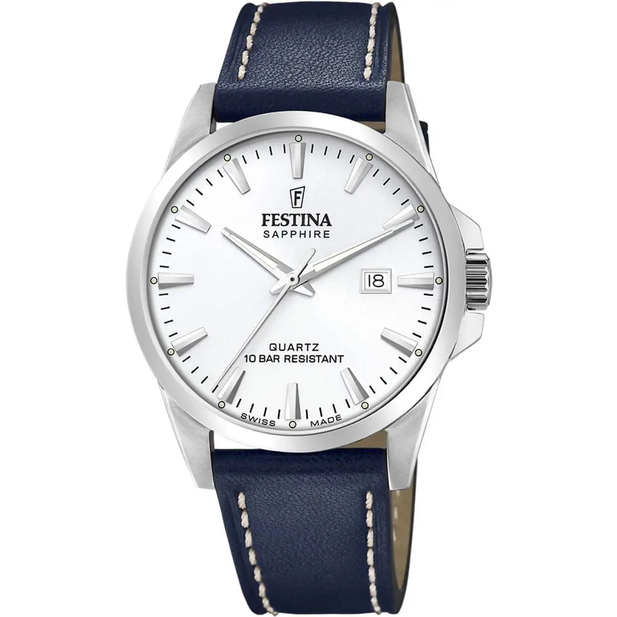 Swiss Classic Stainless Steel 40mm Quartz Wristwatch F20025-2 by Festina