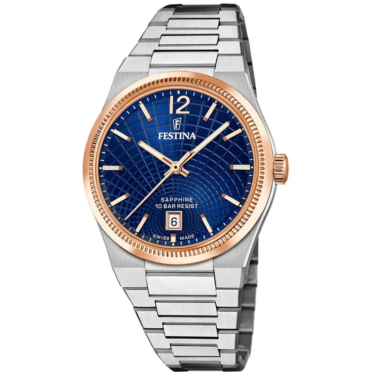 Rive Blue / Stainless Steel Blue Dial Wristwatch F20066-3 by Festina