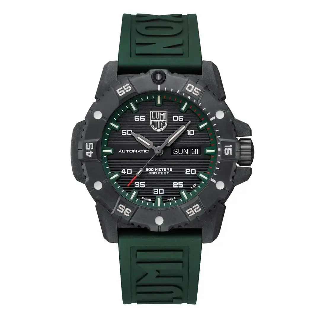 Luminox Master Carbon Seal Automatic Series 3877 Green Rubber Men`s Watch