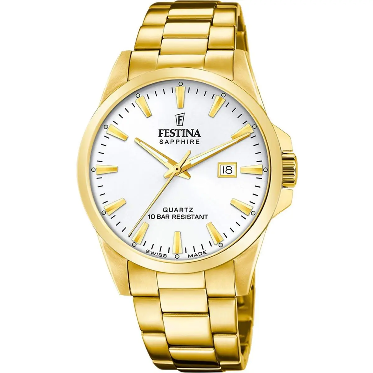 Classic Silver / Stainless Steel Silver Dial Wristwatch F20044-2 by Festina
