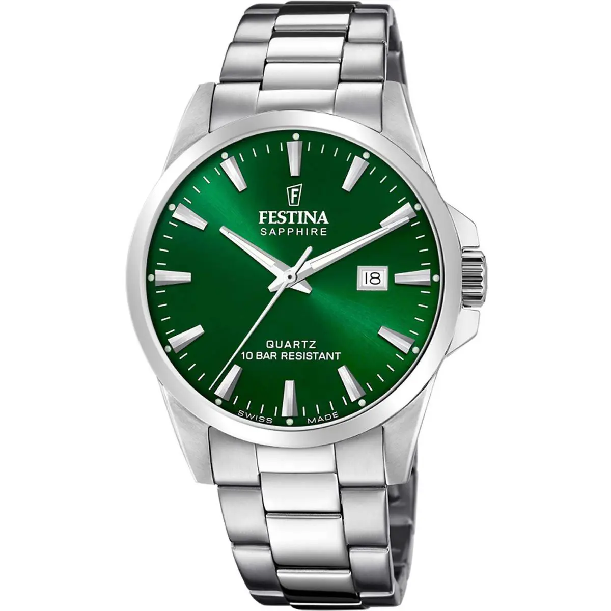 Classic Green / Stainless Steel Green Dial Wristwatch F20024-6 by Festina