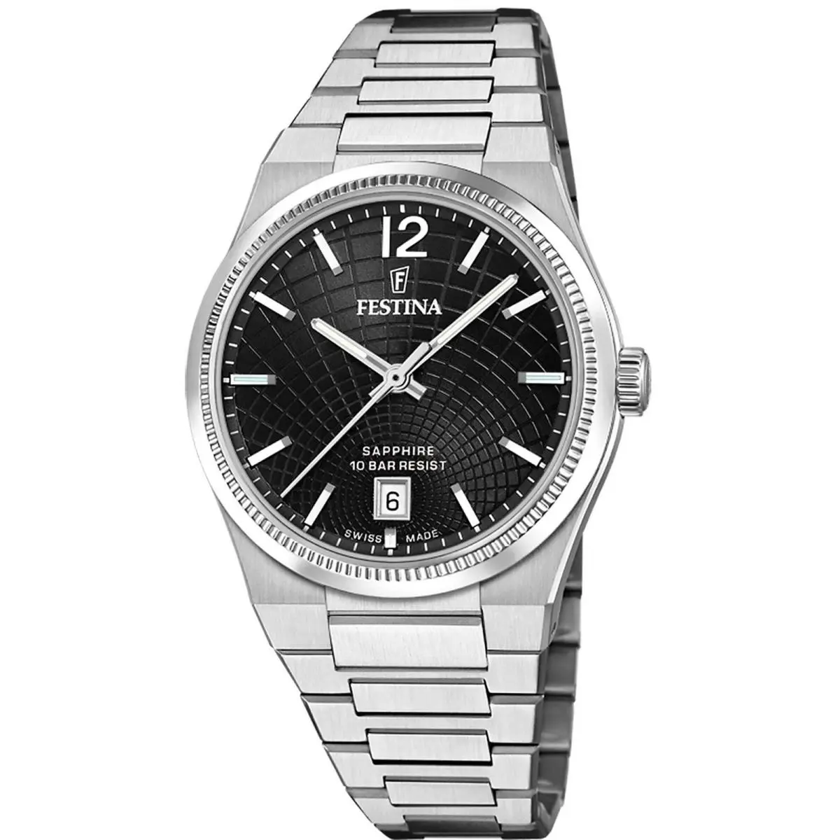 Festina Rive Black / Stainless Steel Black Dial Wristwatch F20052-8