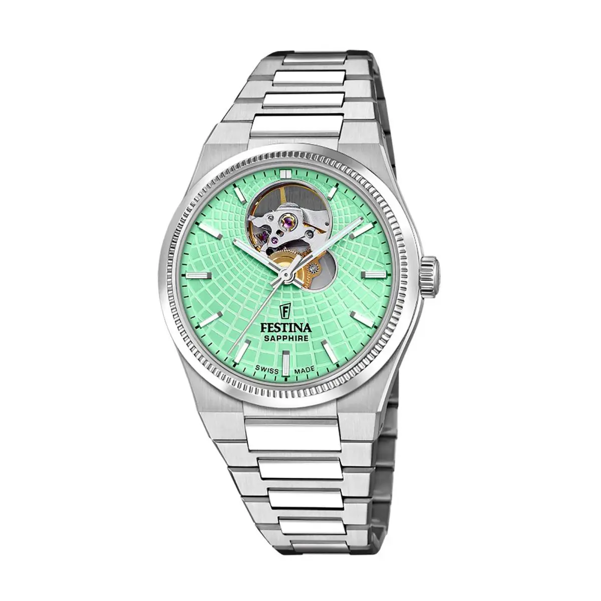 Rive Open Heart Green / Stainless Steel Green Dial Wristwatch F20054-3 by Festina