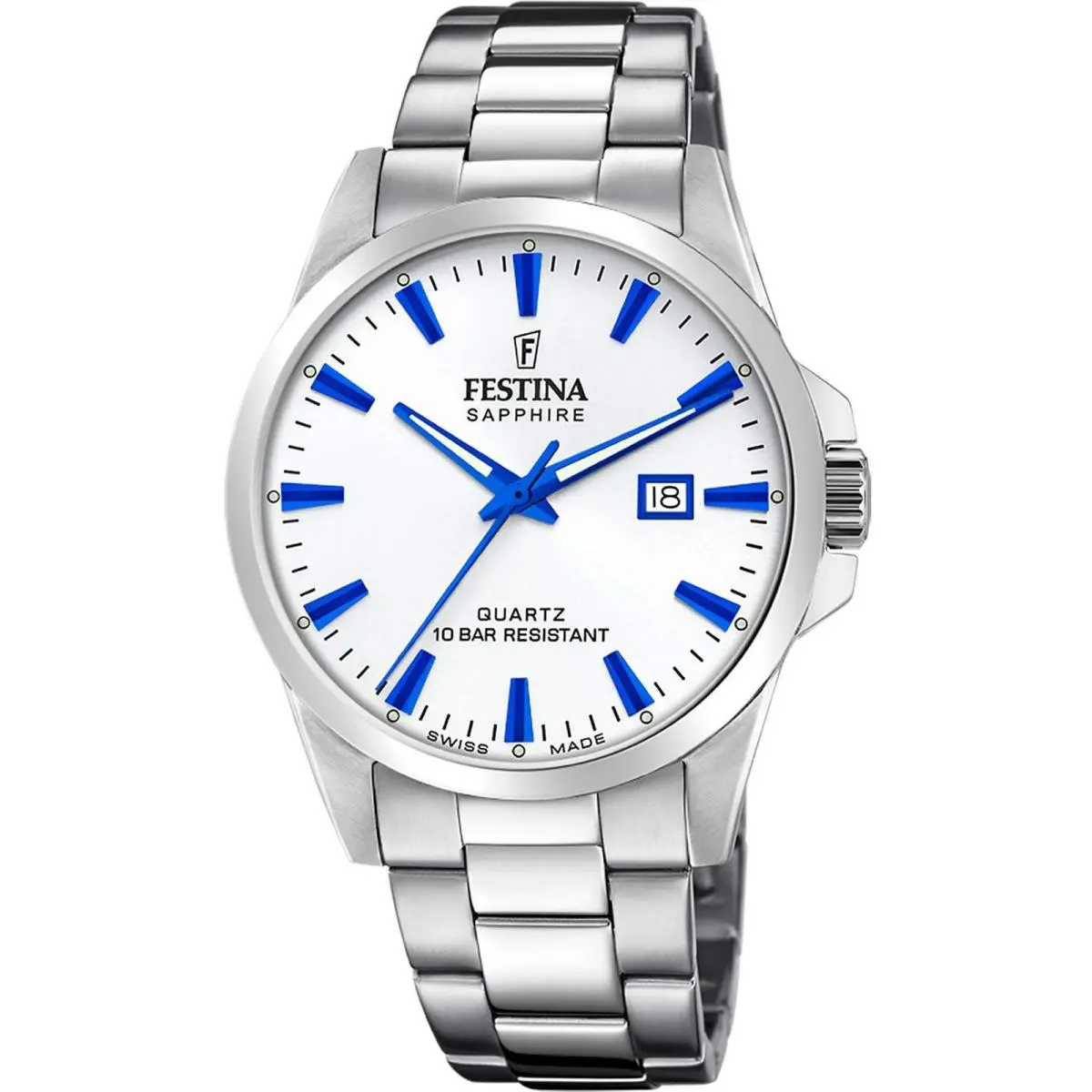 Classic Silver / Stainless Steel Silver Dial Wristwatch F20024-5 by Festina