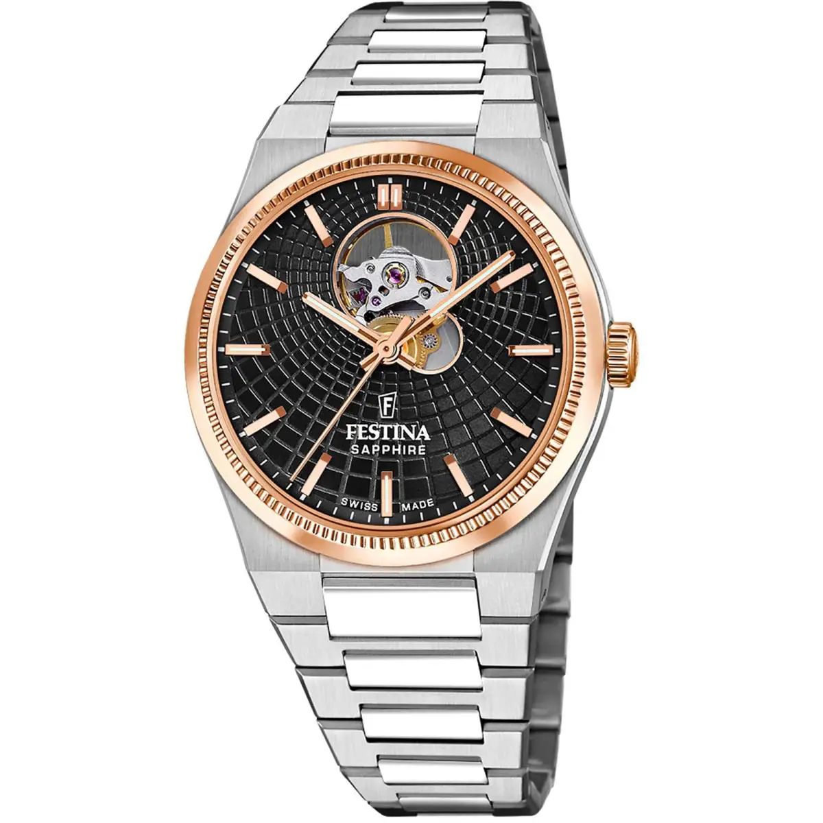 Rive Chronograph Black / Stainless Steel Black Dial Wristwatch F20061-4 by Festina