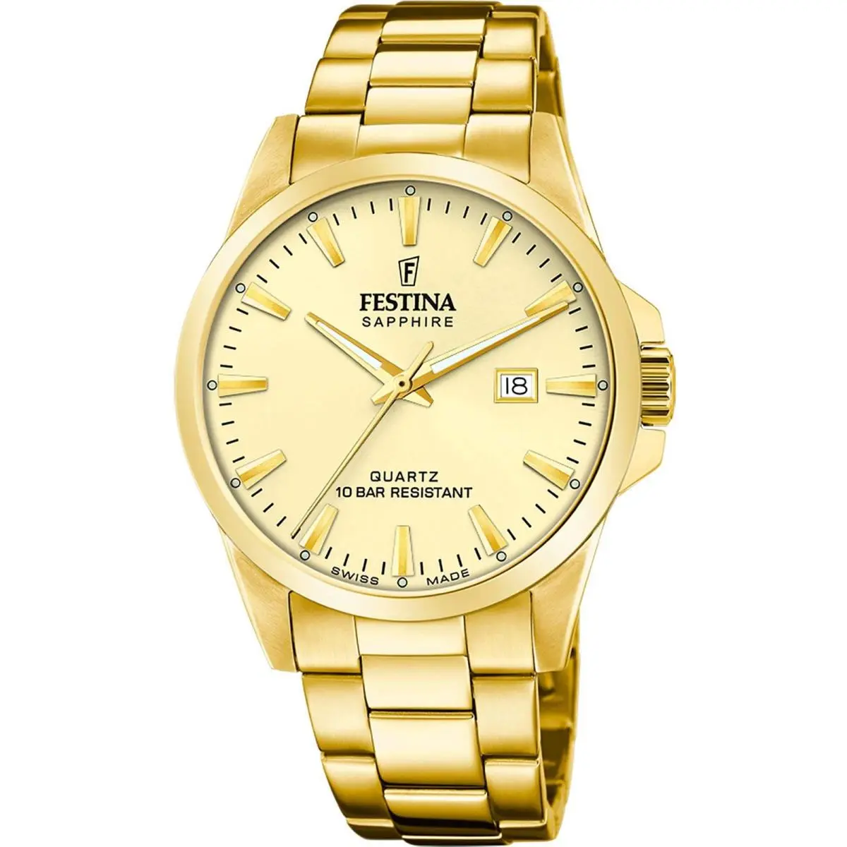 Classic Beige / Stainless Steel Beige Dial Wristwatch F20044-4 by Festina