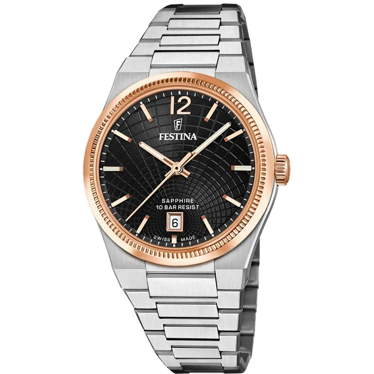 Rive Black / Stainless Steel Black Dial Wristwatch F20066-4 by Festina