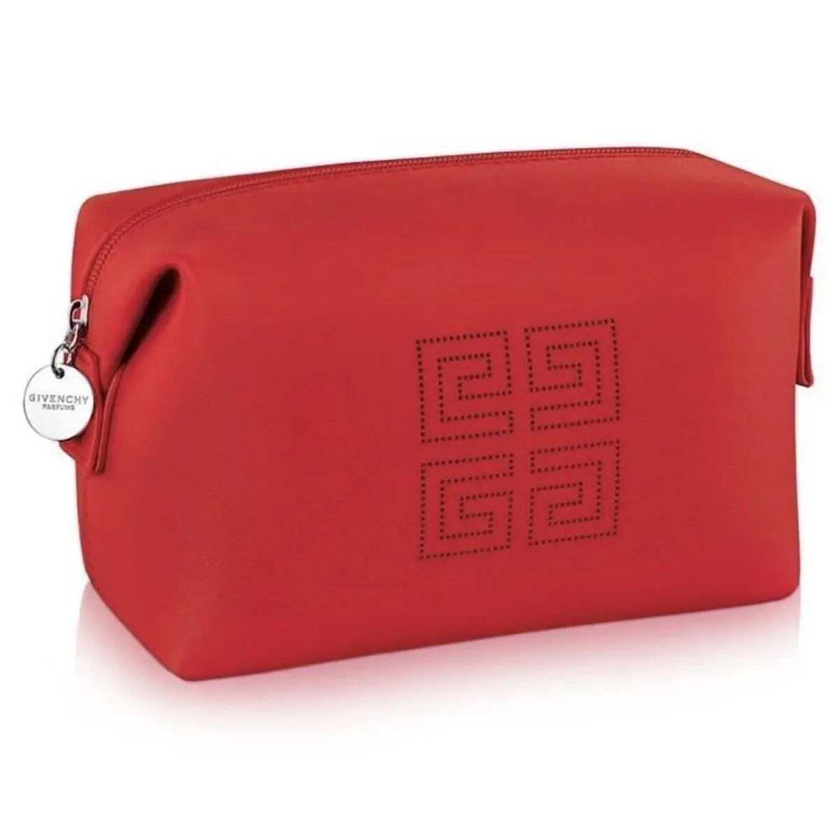 Givenchy Pouch Cosmetic Bag Makeup Clutch Purse Case Zipper Logo Red Travel