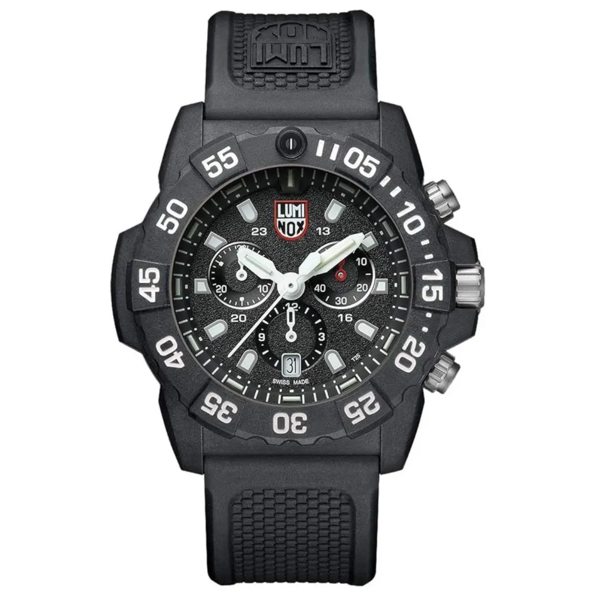 Luminox XS.3581 Navy Seal Men`s 45mm Quartz Watch 200m Water Resistant Black - Dial: Green, Red, Black, Blue, White, Band: Black, Bezel: Black, White