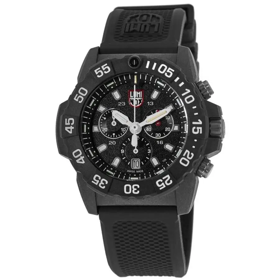 Luminox Navy Seal Chronograph Black Dial Black Rubber Men`s Watch XS.3581 - Black, Face: Black, Dial: Black