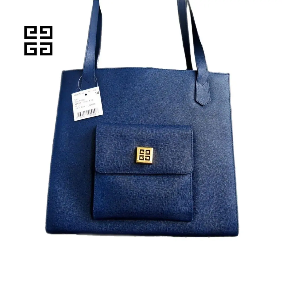 Givenchy Marine Blue Leather 4G Structured Square Shoulder Bag