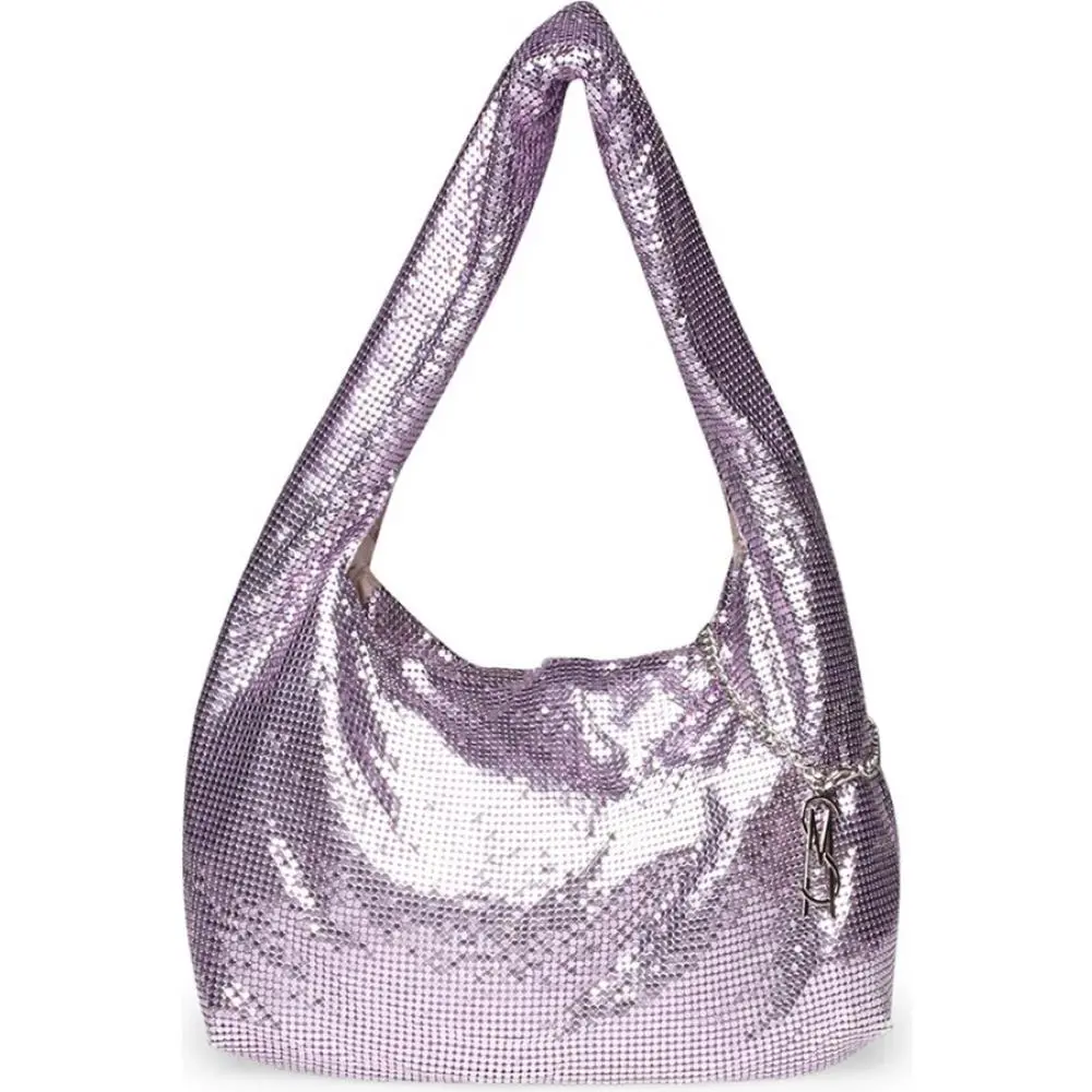 Steve Madden Emiliaa Purpleish Pink Slouchy Chain Main Top Handle Shoulder Bag