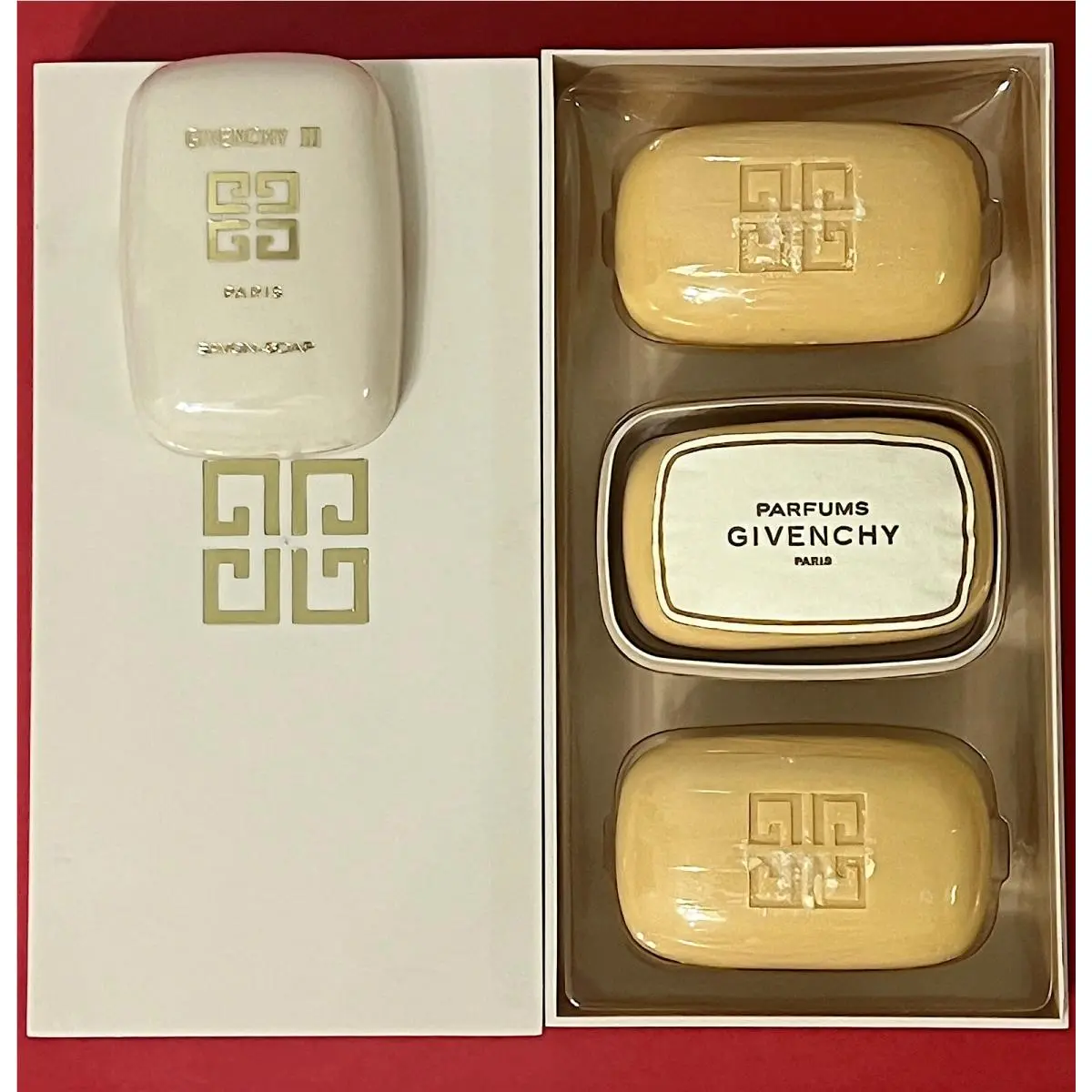 Givenchy Savon Soap 3.5 oz Box OF 3 Vintage Paris France Parfums