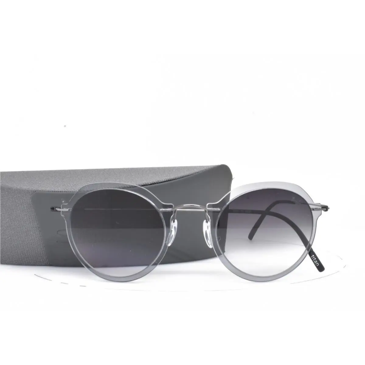 Silhouette Rx-able Sunglasses Feather Light Titanium Round Panto Clear Grey - Frame: Clear