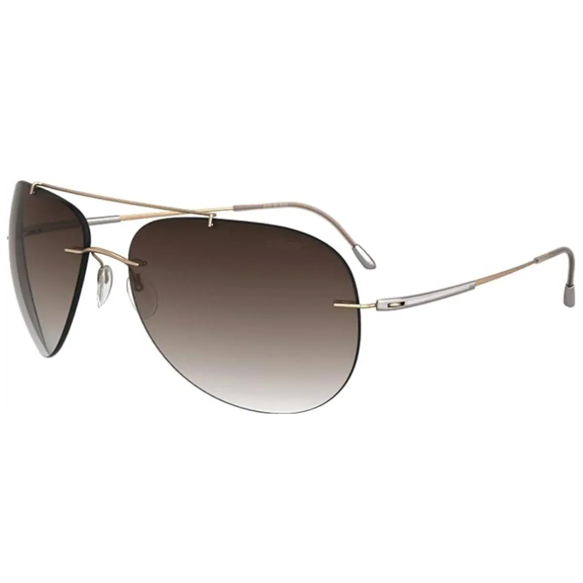 Silhouette Sunglasses Adventurer 62/16/135 Black Silver Polarized Brn 8667-6201