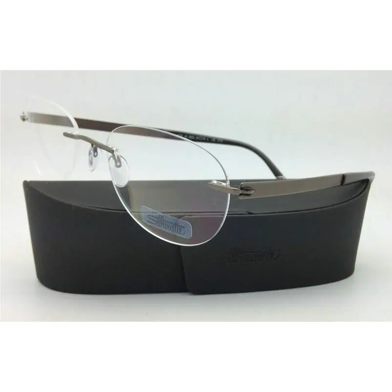 Silhouette Eyeglasses Titan Impressions 7776 6055 54-19 Brown Rimless Frames