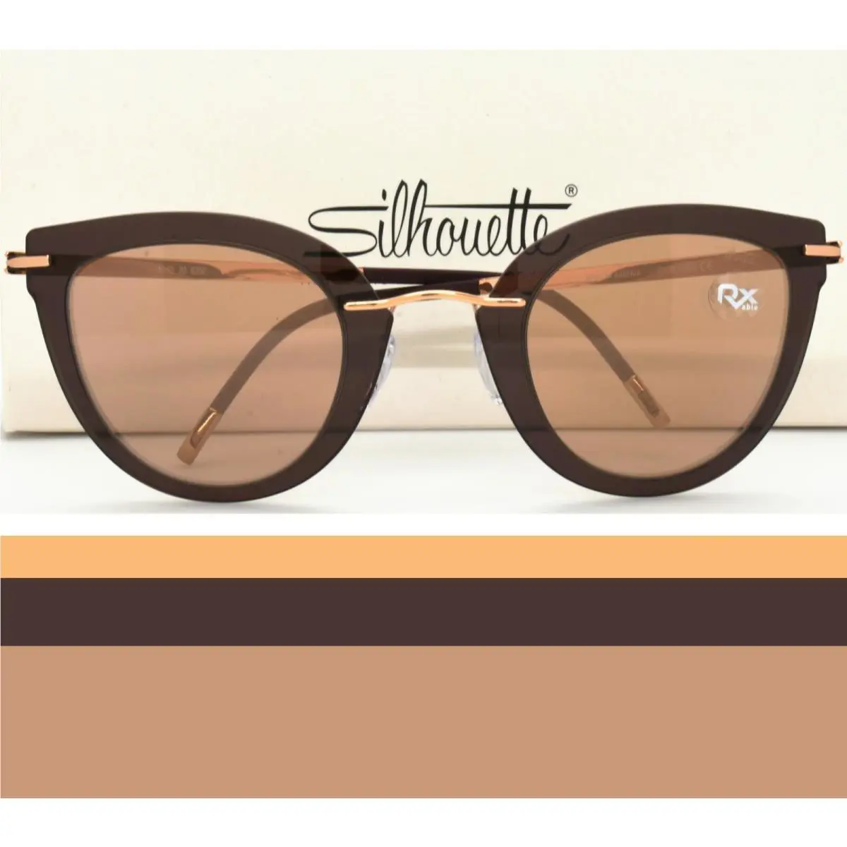Silhouette Rx Sunglasses Ultra Light Weight 8155 20 6252 Gold Brown