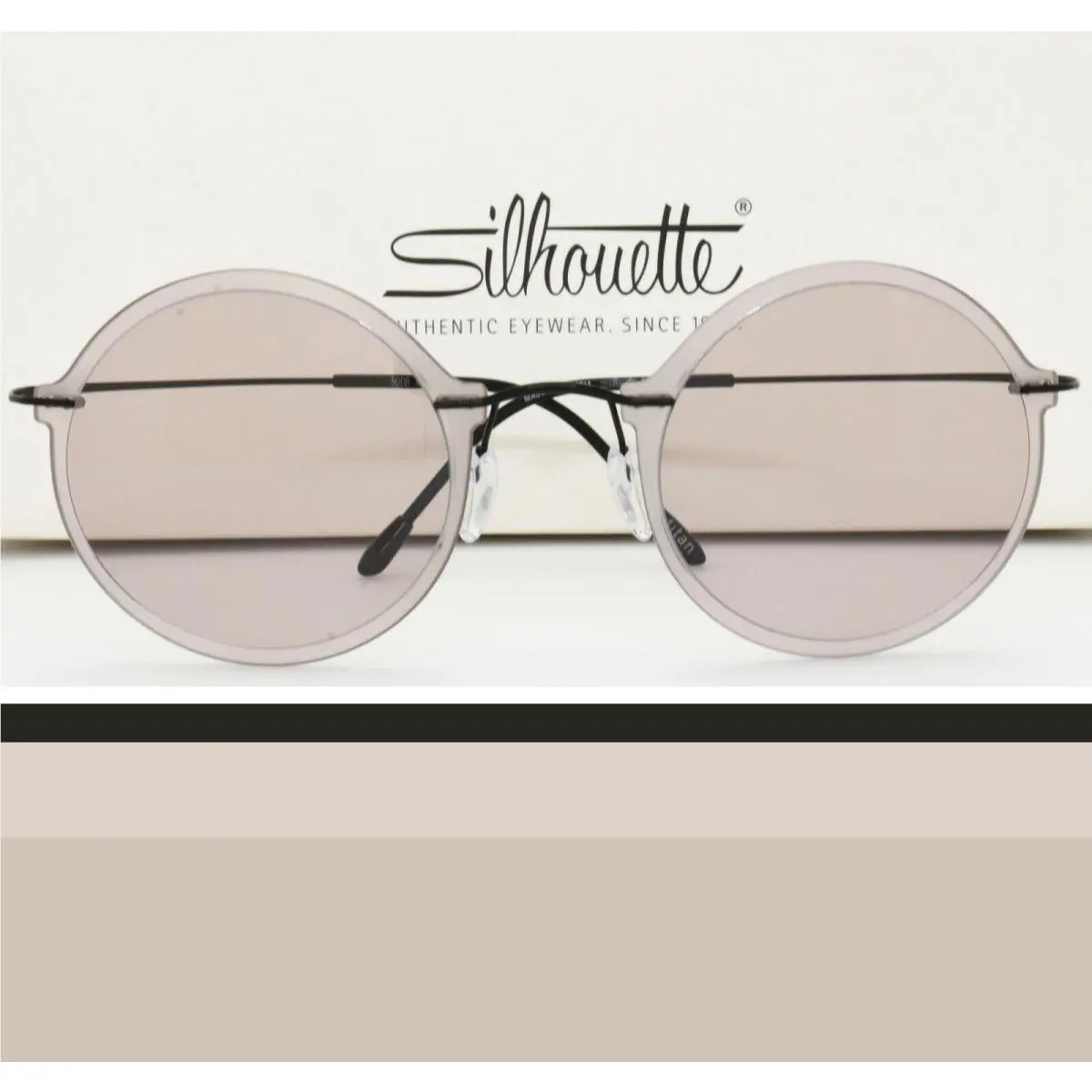 Silhouette Sunglasses Ultra Light Weight Round Black Pink 9908 6051 54-19-115