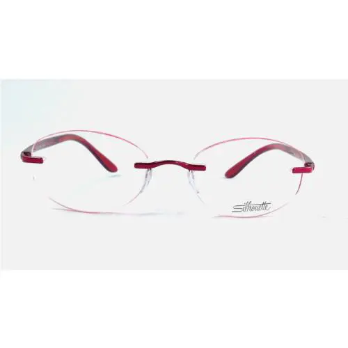 Rimless Silhouette 7548 Oval Lightweight 6053 Red Eyeglasses Austria