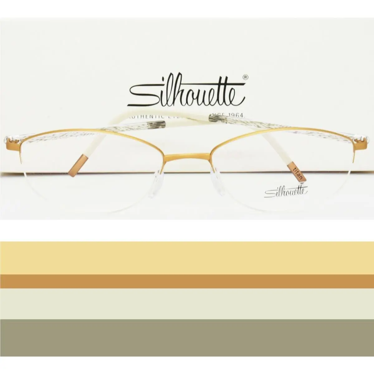 Silhouette Eyeglasses Gold Half Rimless Frame Illusion 4454 53mm