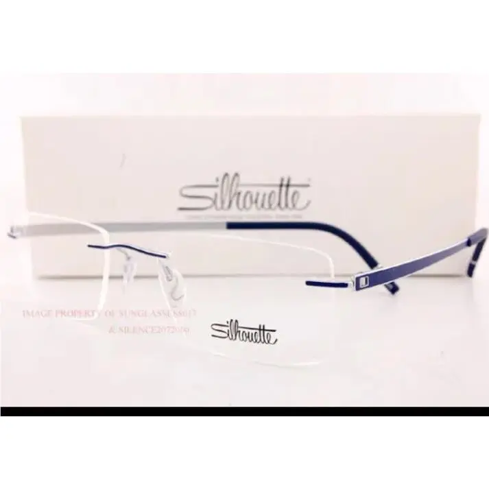 Silhouette Eyeglass Frames Momentum 5529 FG 4510 Silver Pacific Blue Sz52 17 135