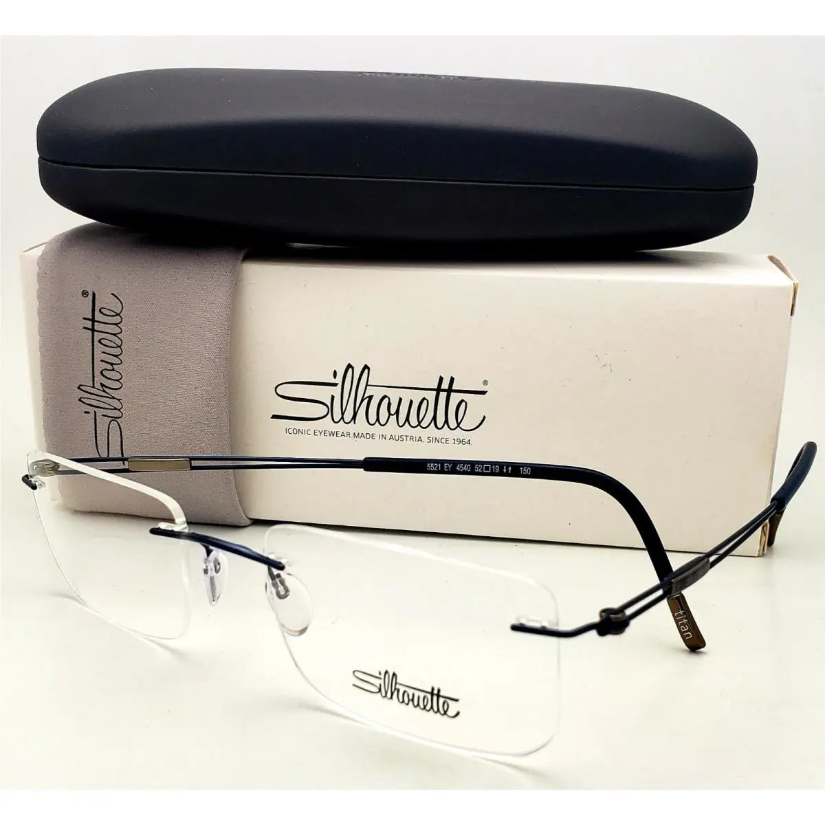 Silhouette Eyeglasses 5521 EY 4540 52 Titan Next Generation Blue Titanium Frames
