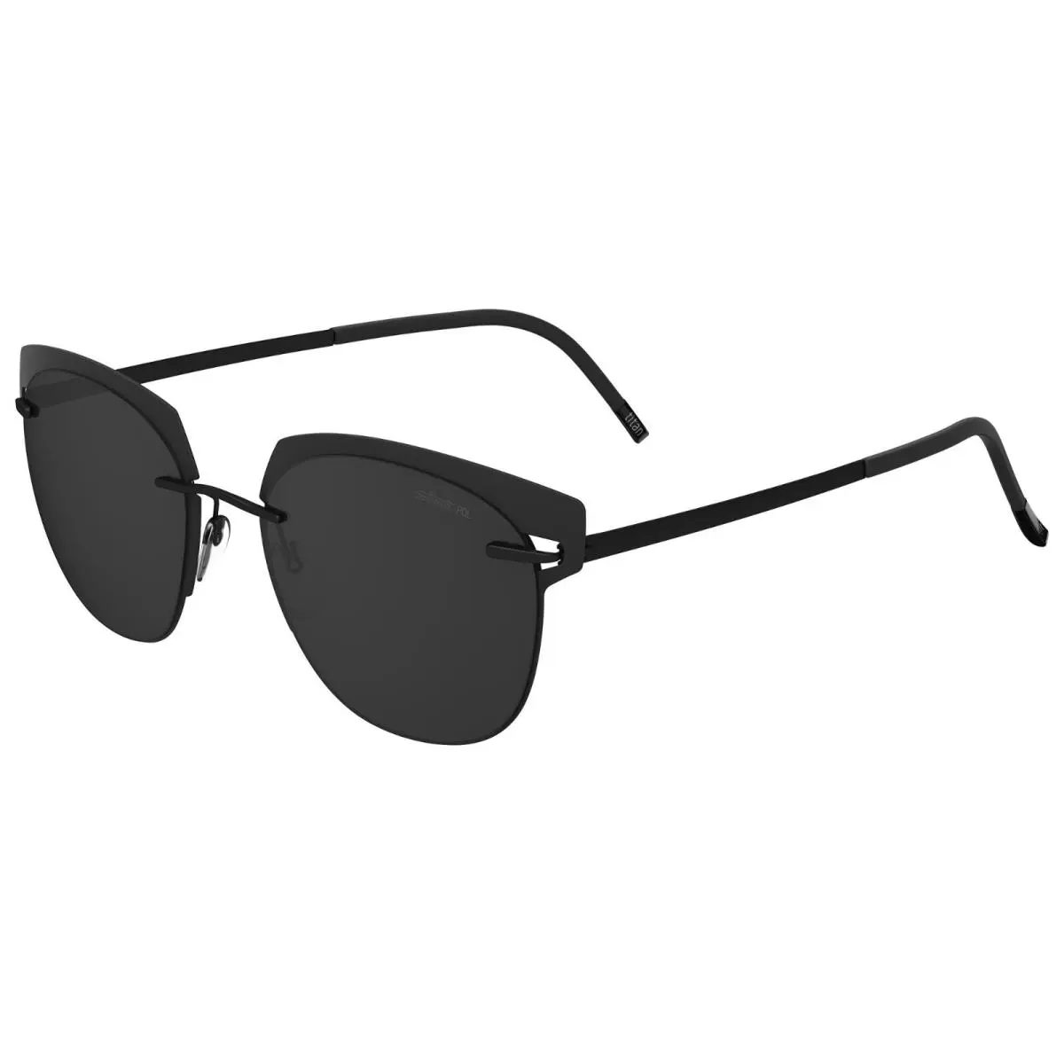 Accent Shades 8702 Black/dark Grey 9040 Sunglasses by Silhouette