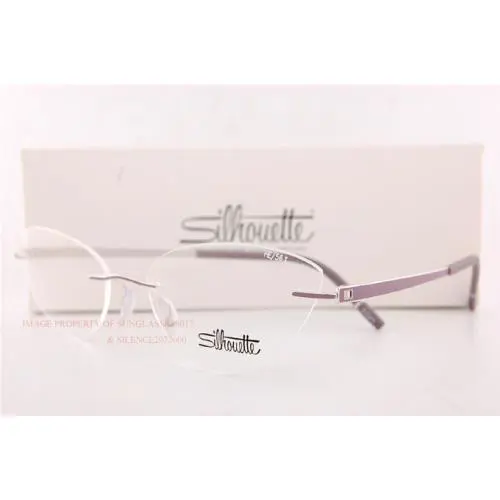 Silhouette Eyeglass Frames Momentum 5529/HE 4000 Rhodium/heater Violet Sz 56