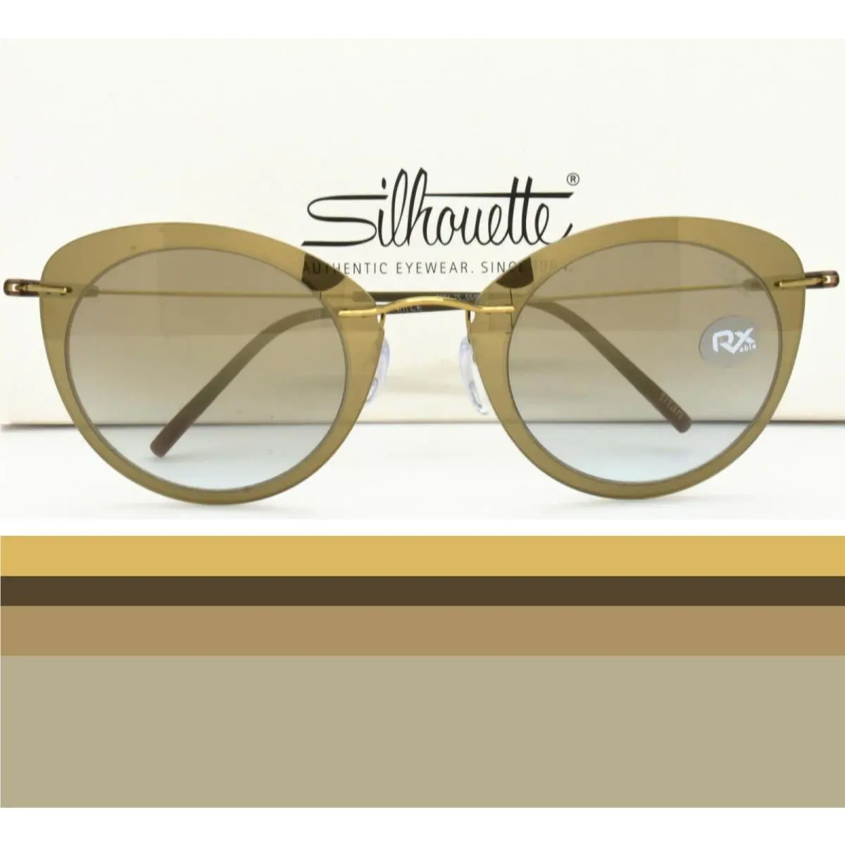 Silhouette Sunglasses Ultra Light Weight / Brown Cat Eye Rx-able 8161 5540