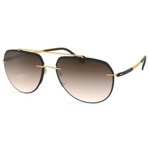 Silhouette Sunglasses 8719 Ring 59-17-140 Black Gold Brown 8719/75-9030
